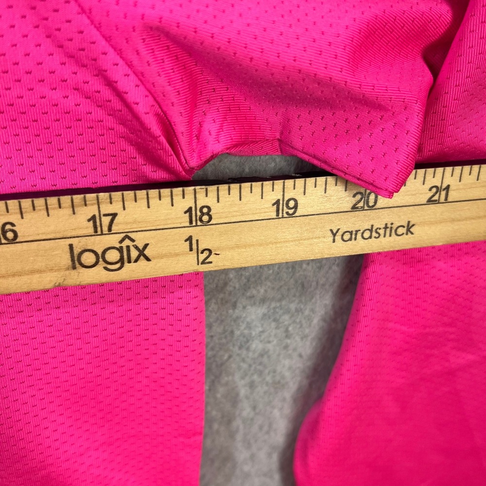 SSYS The Label Womens XS Neon Pink Ruffle Shoulder Mesh Long Sleeve Athletic Top - Picture 5 of 7
